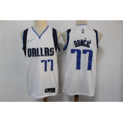 Dallas Mavericks 77 Luka Doncic White 75th Anniversary Stitched Jersey