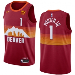 Denver Nuggets 1 Michael Porter Jr. Red City Edition Swingman Jerseys