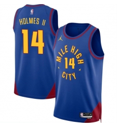 Denver Nuggets 14 DaRon Holmes II Blue 2024 Draft Statement Edition Stitched Basketball Jersey