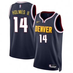 Denver Nuggets 14 DaRon Holmes II Navy 2024 Draft Icon Edition Stitched Basketball Jersey