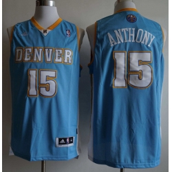 Denver Nuggets 15 Carmelo Anthony Light Blue Adidas Jersey