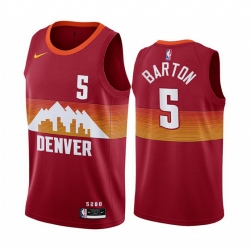 Denver Nuggets 5 Will Barton Red NBA Swingman 2020-21 City Edition Jersey