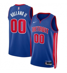 Detroit Pistons 00 Ron Holland II Blue 2024 Icon Edition Stitched Jersey