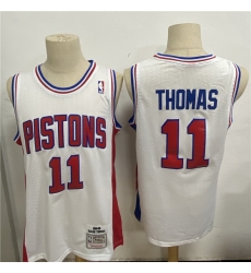 Detroit Pistons 11 Isiah Thomas White 1988-89 Hardwood Classics Jersey