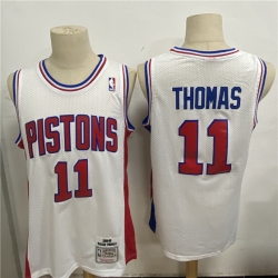 Detroit Pistons 11 Isiah Thomas White 1988-89 Hardwood Classics Jersey