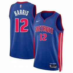Detroit Pistons 12 Tobias Harris Blue 2024 Icon Edition Stitched Jersey