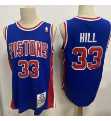 Detroit Pistons 33 Grant Hill Blue 1995-96 Hardwood Clas
