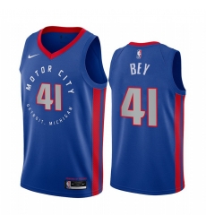 Detroit Pistons 41 Saddiq Bey Blue NBA Swingman 2020-21 City Edition Jersey