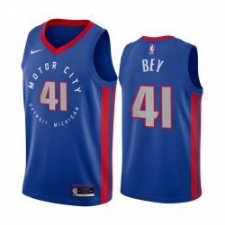 Detroit Pistons 41 Saddiq Bey Blue NBA Swingman 2020-21 City Edition Jersey