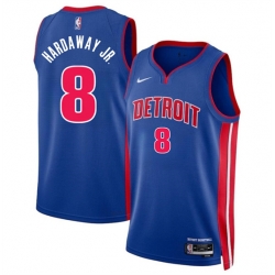 Detroit Pistons 8 Tim Hardaway Jr Blue 2024 Icon Edition Stitched Jersey