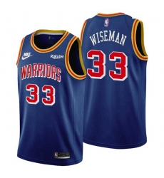 Golden State Warriors 33 James Wiseman Blue Releases Classic Edition NBA 75th Anniversary jersey