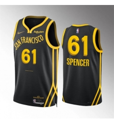 Golden State Warriors 61 Pat Spencer Black 2023-24 City Edition Stitched Basketball Jersey