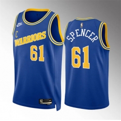 Golden State Warriors 61 Pat Spencer Blue Classic Edition Stitched Basketball Jersey