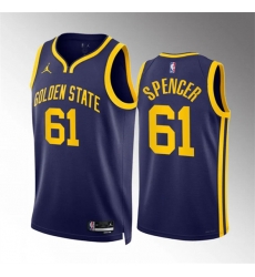 Golden State Warriors 61 Pat Spencer Navy Statement Edition Stitched Basketball Jersey