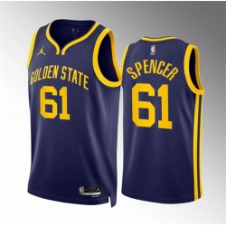 Golden State Warriors 61 Pat Spencer Navy Statement Edition Stitched Basketball Jersey