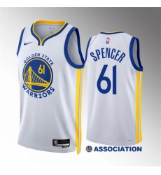 Golden State Warriors 61 Pat Spencer White Association Edition Stitched Basketball Jersey