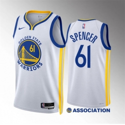 Golden State Warriors 61 Pat Spencer White Association Edition Stitched Basketball Jersey