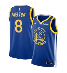 Golden State Warriors 8 Anthony Melton Blue Icon Edition Stitched Basketball Jersey