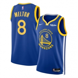 Golden State Warriors 8 Anthony Melton Blue Icon Edition Stitched Basketball Jersey