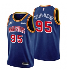 Golden State Warriors 95 Juan Toscano Anderson Blue Releases Classic Edition NBA 75th Anniversary jersey