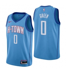 Houston Rockets 0 Jalen Green Blue NBA Swingman 2020-21 City Edition Jersey