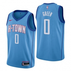 Houston Rockets 0 Jalen Green Blue NBA Swingman 2020-21 City Edition Jersey