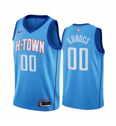 Houston Rockets 00 Rodions Kurucs Blue NBA Swingman 2020-21 City Edition Jersey