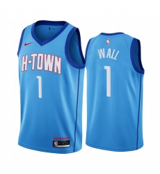 Houston Rockets 1 John Wall Blue NBA Swingman 2020-21 City Edition Jersey