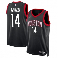 Houston Rockets 14 AJ Griffin Black Statement Edition Stitched Jersey