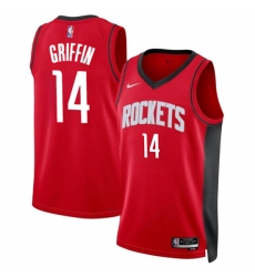 Houston Rockets 14 AJ Griffin Red Icon Edition Stitched Jersey