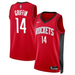 Houston Rockets 14 AJ Griffin Red Icon Edition Stitched Jersey