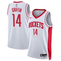 Houston Rockets 14 AJ Griffin White Association Edition Stitched Jersey