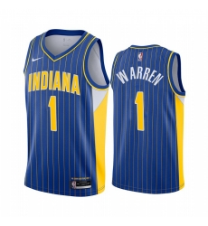 Indiana Pacers 1 TJ Warren Blue NBA Swingman 2020-21 City Edition Jersey
