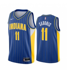 Indiana Pacers 11 Domantas Sabonis Blue NBA Swingman 2020-21 City Edition Jersey