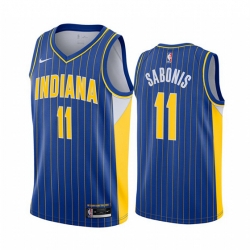 Indiana Pacers 11 Domantas Sabonis Blue NBA Swingman 2020-21 City Edition Jersey