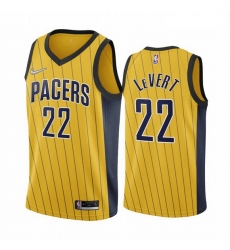 Indiana Pacers 22 Caris LeVert Gold NBA Swingman 2020-21 Earned Edition Jersey