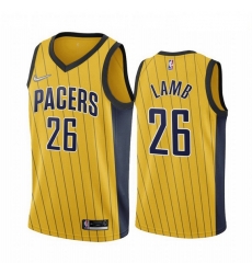 Indiana Pacers 26 Jeremy Lamb Gold NBA Swingman 2020-21 Earned Edition Jersey
