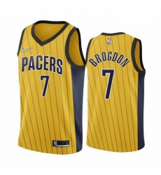 Indiana Pacers 7 Malcolm Brogdon Gold NBA Swingman 2020-21 Earned Edition Jersey