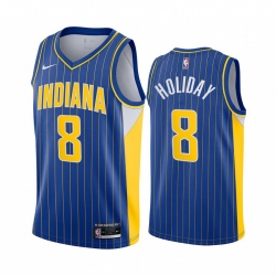 Indiana Pacers 8 Justin Holiday Blue NBA Swingman 2020-21 City Edition Jersey