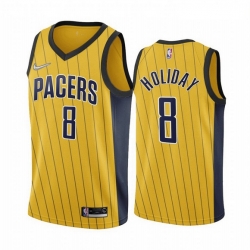 Indiana Pacers 8 Justin Holiday Gold NBA Swingman 2020-21 Earned Edition Jersey