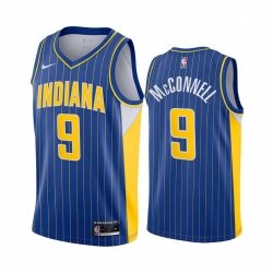 Indiana Pacers 9 T J McConnell Blue NBA Swingman 2020-21 City Edition Jersey