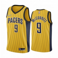 Indiana Pacers 9 T J McConnell Gold NBA Swingman 2020-21 Earned Edition Jersey