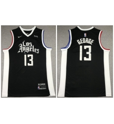 Los Angeles Clippers 13 Paul George Black 2021 City Edition Swin