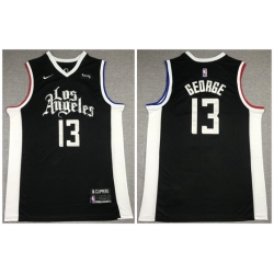 Los Angeles Clippers 13 Paul George Black 2021 City Edition Swin