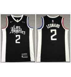 Los Angeles Clippers 2 Kawhi Leonard Black 2021 City Edition Swingman jerseys