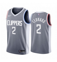 Los Angeles Clippers 2 Kawhi Leonard Gray NBA Swingman 2020 21 Earned Edition Jersey