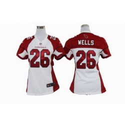 Women's Arizona Cardinals 26 Chris Wells White Jerseys