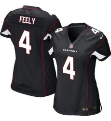 Women's Arizona Cardinals 4 Jay Feely Black Game Jersey
