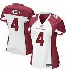 Women's Arizona Cardinals 4 Jay Feely White Game Jersey