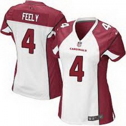 Women's Arizona Cardinals 4 Jay Feely White Game Jersey